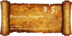 Maruska Zotmund névjegykártya